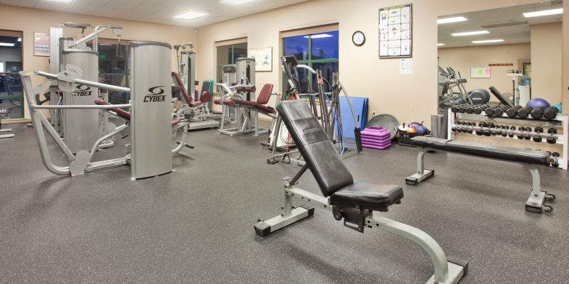 Free weights equipment at Running Y' Ranch's Sports Center 